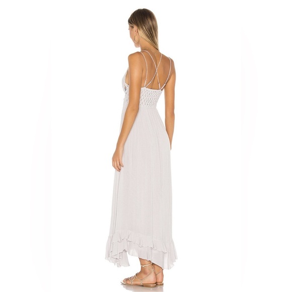 Free People Adella Maxi Floral Lace V-neck Strap Back Dress white Size S - Picture 4 of 9
